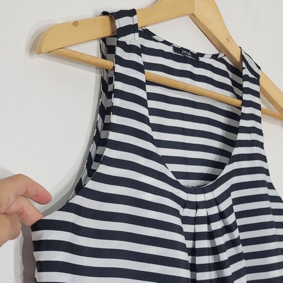 Jacob Women's Black White Striped Sleeveless Scoop Neck Business Casual Tank Top - Picture 5 of 11